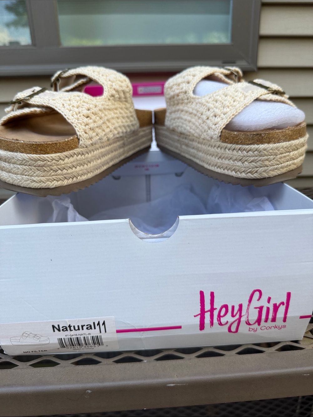 Corkys No Filter espadrille platform sandals w/ crochet & buckle straps Size 11 - Picture 6 of 14